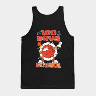 100 days of school featuring a dabbing basketball #1 Tank Top